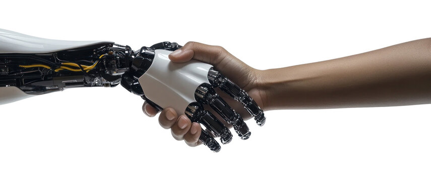 PNG Human robot hand collaboration. - Powered by Adobe