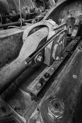 detail of a historic industrial compressor machine