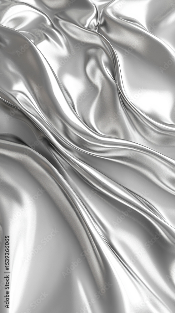 Poster abstract silver metal geometric structure with sharp lines and shapes, creating a futuristic and mod
