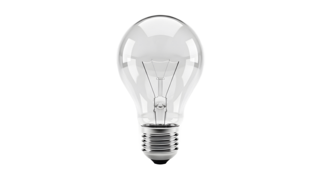 Transparent Lightbulb Illustration On Black Background Representing Idea Innovation And Energy Concept