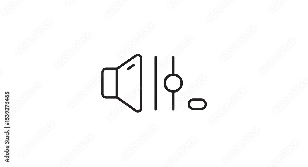 Aufkleber a simple line drawing of a speaker icon with volume control sliders on a white background design ima