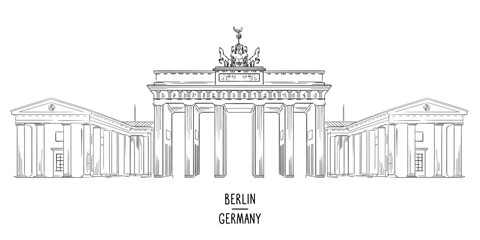 Berlin Brandenburg Gate hand drawn vector illustration