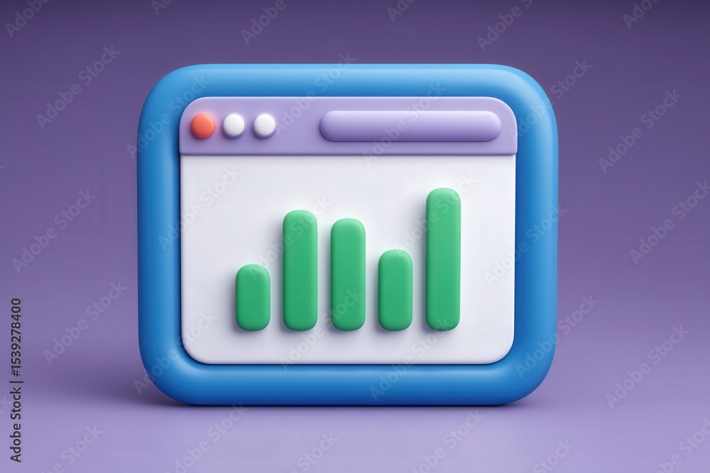 Poster vibrant digital graph displayed on a playful interface showcasing upward trends and growth metrics i
