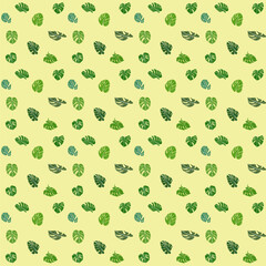 Green Monstera Leaf Tropical Pattern for Summer Design