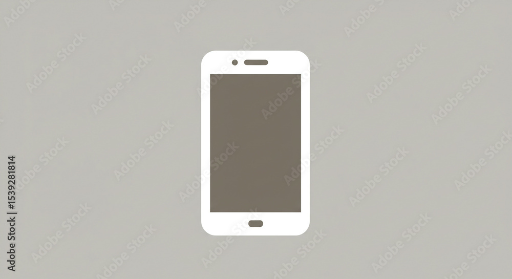 Poster a white smartphone with a gray screen is centered against a gray background in a simple graphic styl