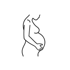 Embrace of the miracle of life through simple line art representing pregnancy.