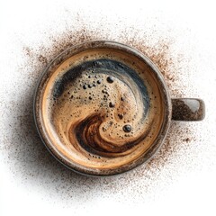 Abstract Coffee Cup Texture with Coffee Beans