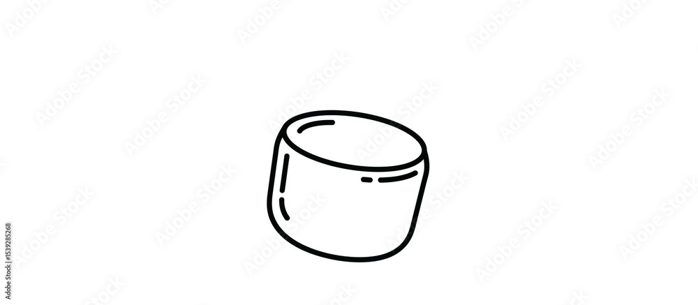 Aufkleber a simple line drawing of a marshmallow with rounded edges on a white background in a minimalist styl