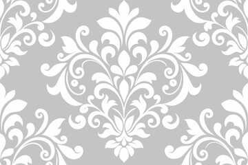 Seamless floral pattern with vintage ornate flower vector illustration for decorative textile design