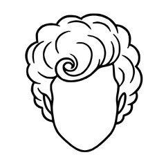 Female Hair Style Vector Line Drawing