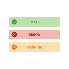 Fototapeta premium Success, error and warning vector buttons