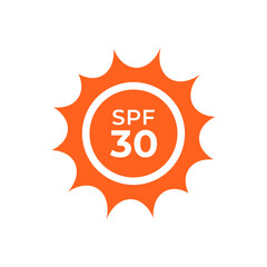SPF 30 flat vector icon