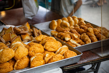 close-up of common traditional Taiwanese pastries
