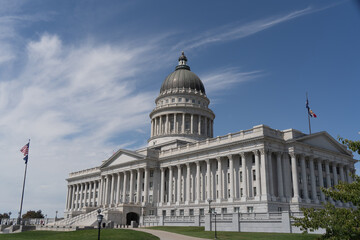 State Of Utah Capitol Building with Blue Sky Background