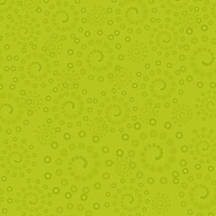 Seamless spiral and dot pattern in vibrant lime green. Modern abstract design with subtle textured effects, playful decorative background for creative and contemporary projects.