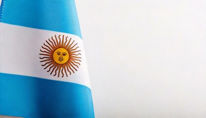 Argentina flag on white background. copy space 