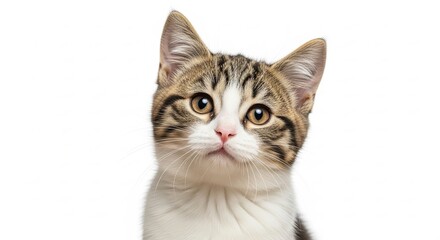 Obraz premium Adorable Tabby Kitten with Big Curious Eyes High-Resolution Pet Photo