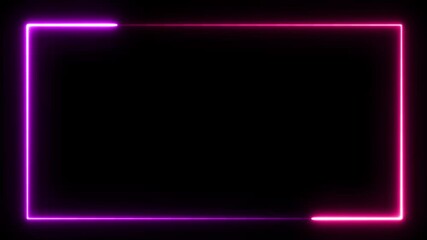 Neon line glowing square frame on black background. Rectangle frame beautiful motion background video.
Neon lines frame animation. Rectangular frame with moving line. rectangle glowing neon frame - Powered by Adobe