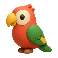 Naklejka premium PNG Colorful clay parrot figurine