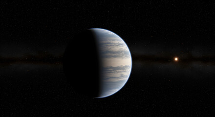 Glowing Exoplanet with Atmosphere. Exoplanet with Atmosphere.
