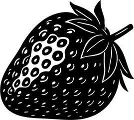 strawberry fruit silhouette vector illustration, isolated on white