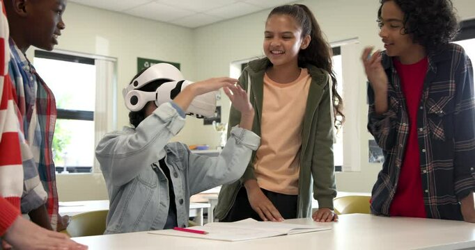 Exploring virtual reality in school, multiracial students engaging with technology and learning