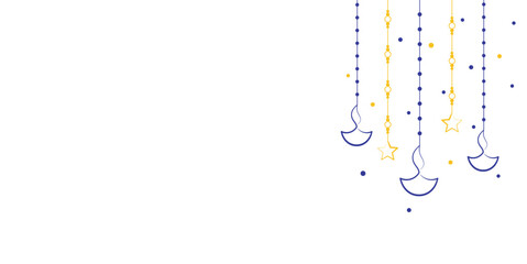 Hanging Diwali festival minimalist style banner with text space on transparent background