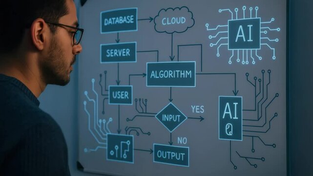 Computer engineering integrates artificial intelligence algorithms with cloud server and database systems to design innovative technology solutions