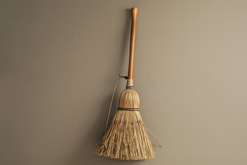 Industrial Broom on Flat Surface