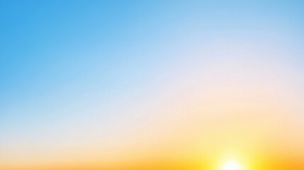 Golden sunrise lighting with clear blue sky creating peaceful and warm morning atmosphere in nature