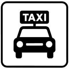 Taxi stand airport taxi icon with transparent background
