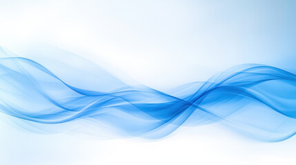 Obraz premium Blue wave abstract background with smooth flowing lines and soft gradient, creating calm and dynamic visual effect