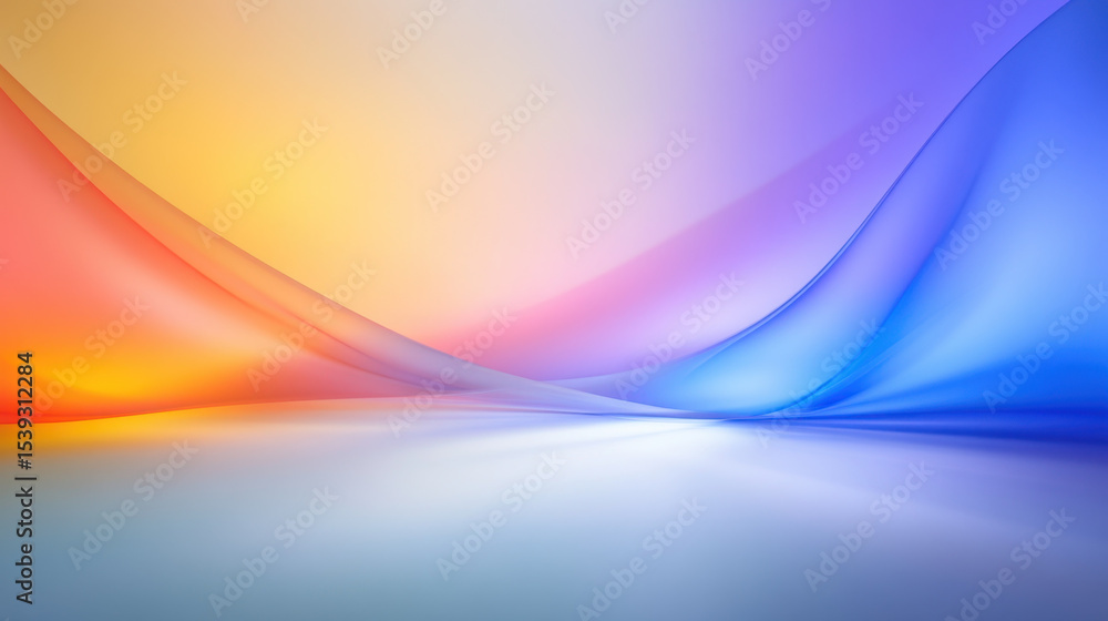 Aufkleber Soft colorful abstract background with smooth flowing shapes in warm orange and cool blue tones creating calm and vibrant atmosphere