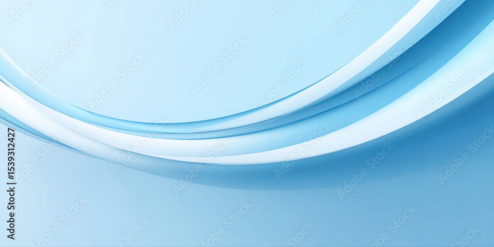 Aufkleber Light gradient skyblue background with smooth arcs creating calm and flowing abstract design in soft blue tones