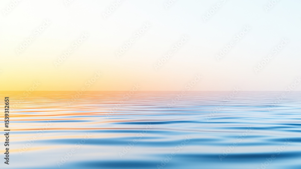 Poster gentle ocean wave with soft sunlight reflecting on water surface creating calm and peaceful atmosphe