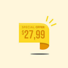 Yellow $27.99 tag style banne...