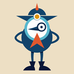 Abstract geometric robot character design