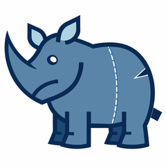Stylized blue rhino illustration