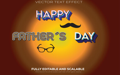 Happy Father&acute;s Day Text Effect with Moustache and Glass