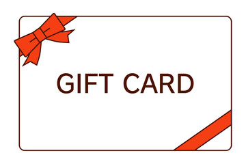 赤色のリボン付きギフトカード