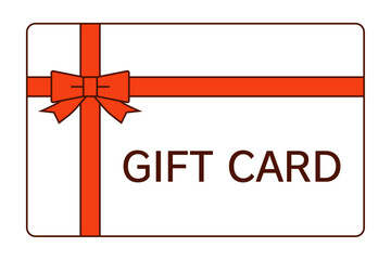 赤色のリボン付きギフトカード
