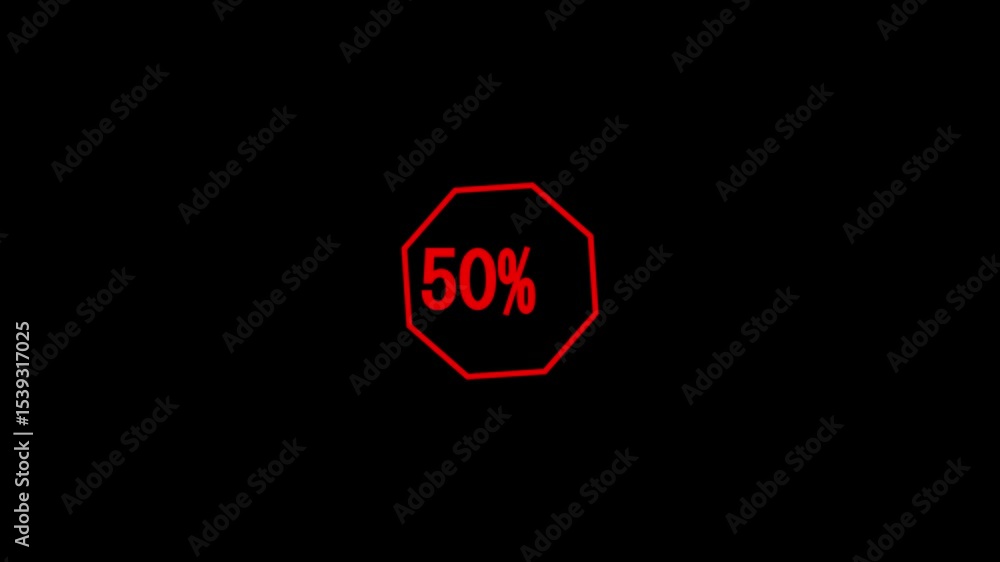 Poster 0-100 neon glowing upload completed animation on a black background. progress bar indicator from 0 t