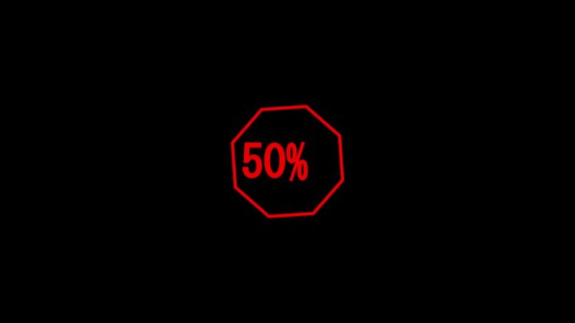 0-100 neon glowing upload completed animation on a black background. Progress bar indicator from 0 to 100 increasing percentage.