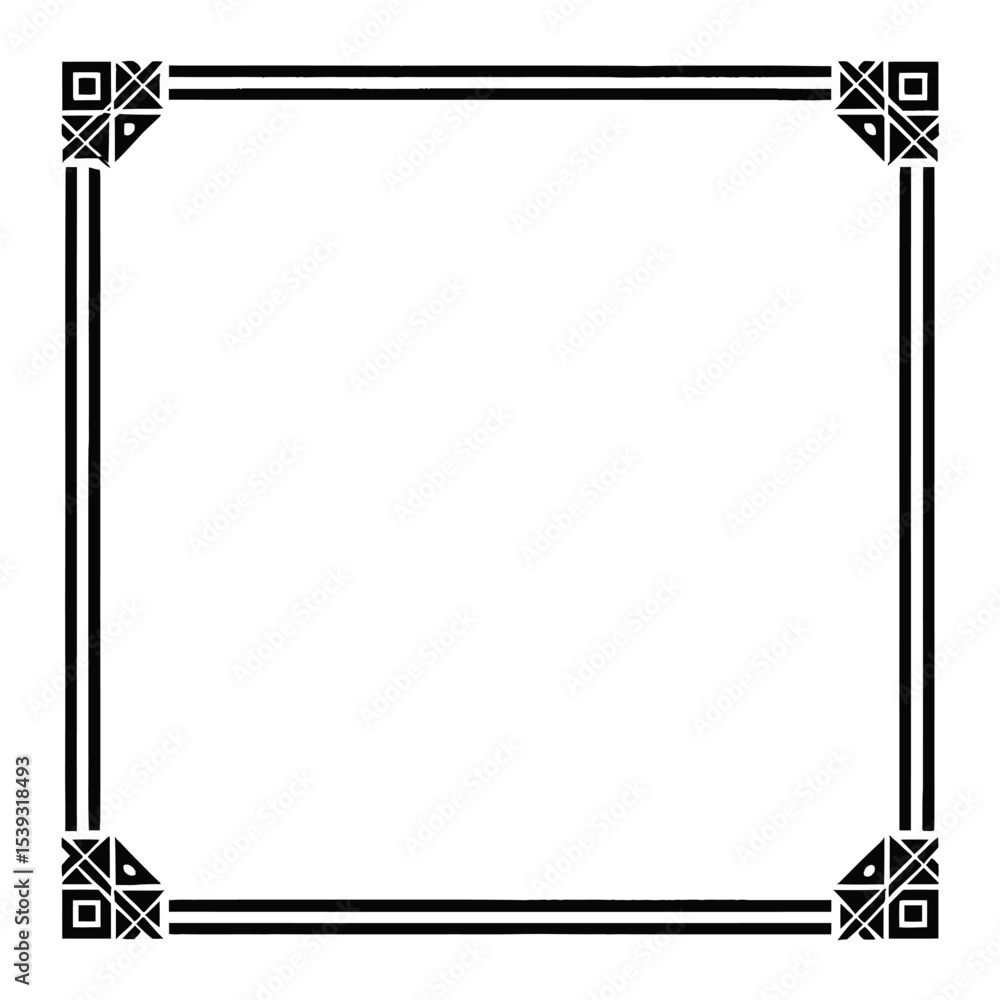 Aufkleber ornate square frame: exquisite ornamental square frame in black, perfect for adding a touch of elega