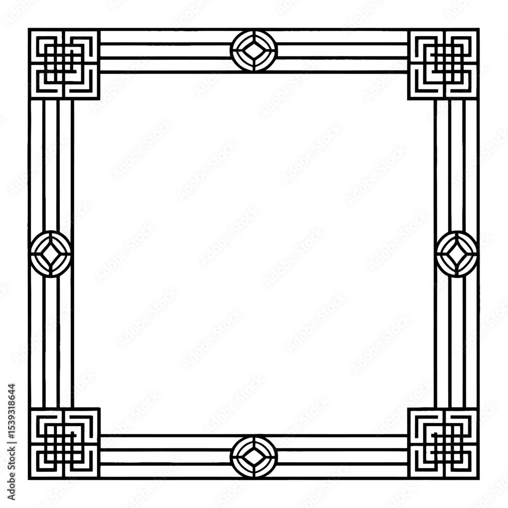 Poster elegant geometric frame: a classic square frame design, embodying timeless sophistication with its c