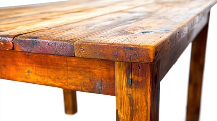 Rustic Wooden Table with Detailed Texture and Unique Grain Patterns
