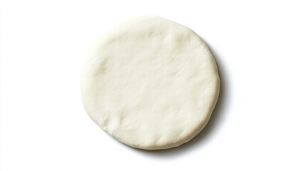 Smooth and Soft White Dough Circle on a White Background