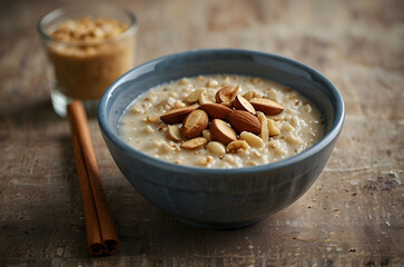 Fototapeta premium Velvety Cinnamon Almond Rice Pudding