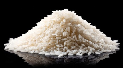 A Pile of White Rice Grains