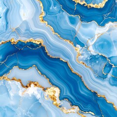 Blue onyx with golden accents, premium gemstone slab surface texture 